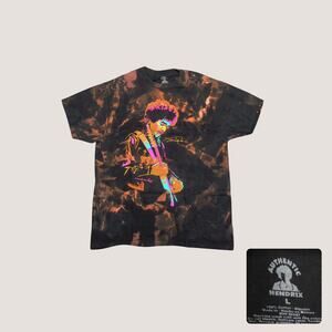 Authentic Hendrix Custom Bleach Tie Dye Neon Graphic Band T-Shirt